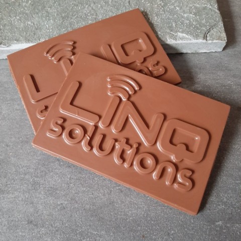 chocolade reep met logo linqsolutions